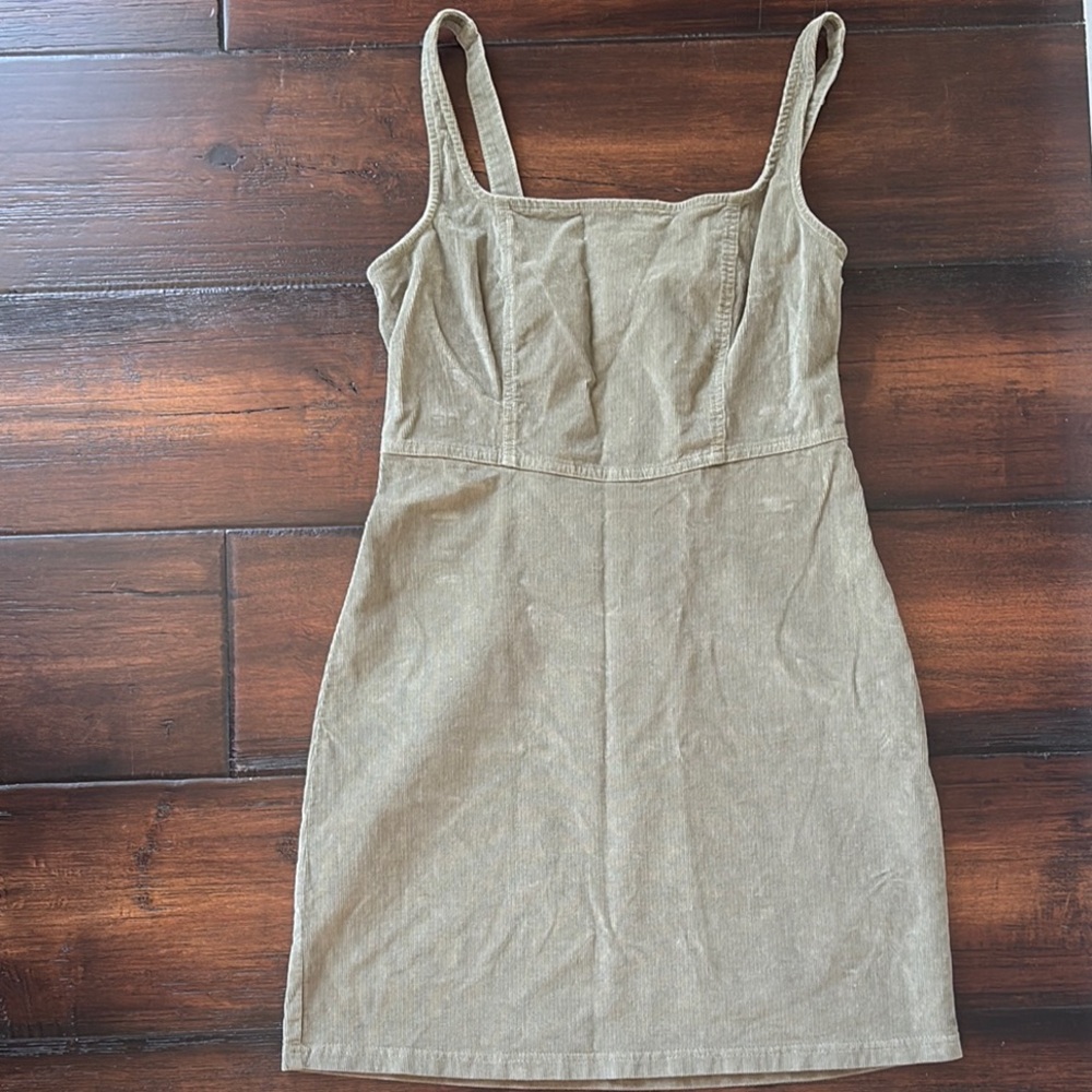 Hollister Olive Sheath Mini Dress Square Neck Sleeveless